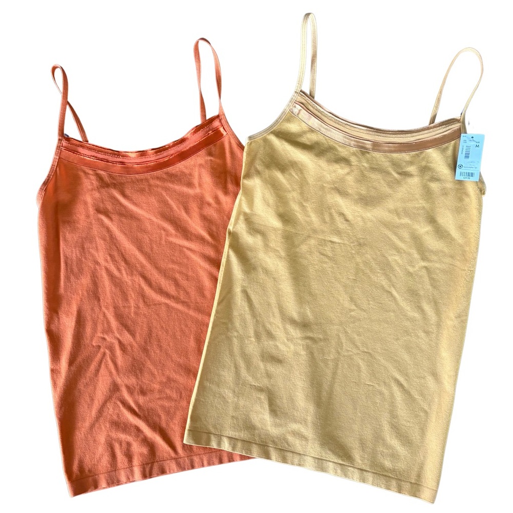 The Limited Vibrant Orange and Goldenrod Fitted Camisoles with Spaghetti Straps